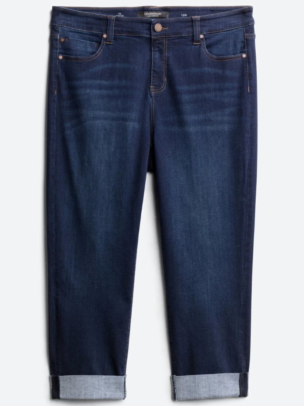 Liverpool Charlie Crop Wide Rolled Cuff Jean